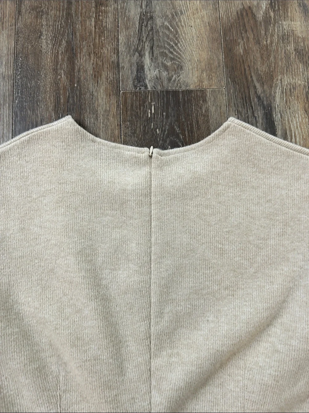 Zara Neutral Cap-Sleeve Knit Mini Dress in Beige - Picture 6 of 10
